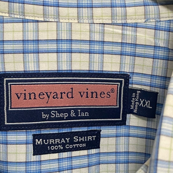 Vineyard Vines XXL Plaid Check Cotton Murray Long Sleeve Button Down Shirt - Picture 7 of 9